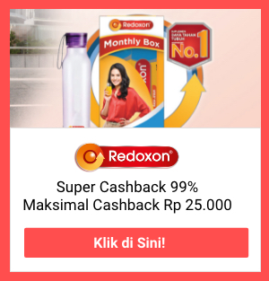 Redoxon Super Cashback 50% maks. Rp 25rb