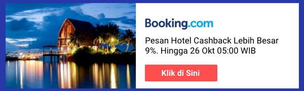Pesan Hotel Cashback Lebih Besar 9% di Booking.com