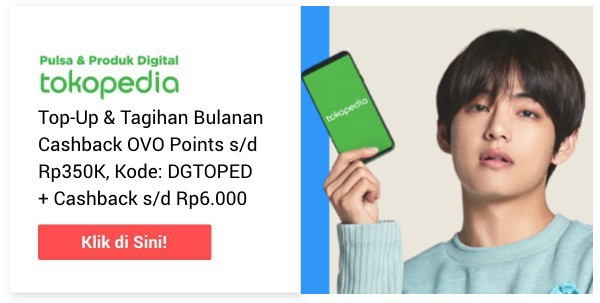 Top-Up & Tagihan Bulanan, Cashback OVO Points s/d Rp350K di Tokopedia