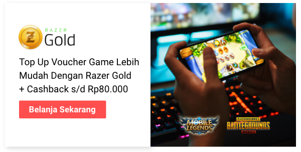 Top Up Voucher Game Lebih Mudah Dengan Razer Gold + Cashback s/d Rp80K