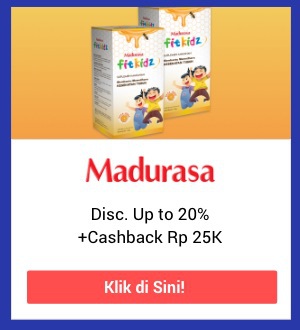 Maudrasa diskon s/d 50% + Cashback Rp 25K