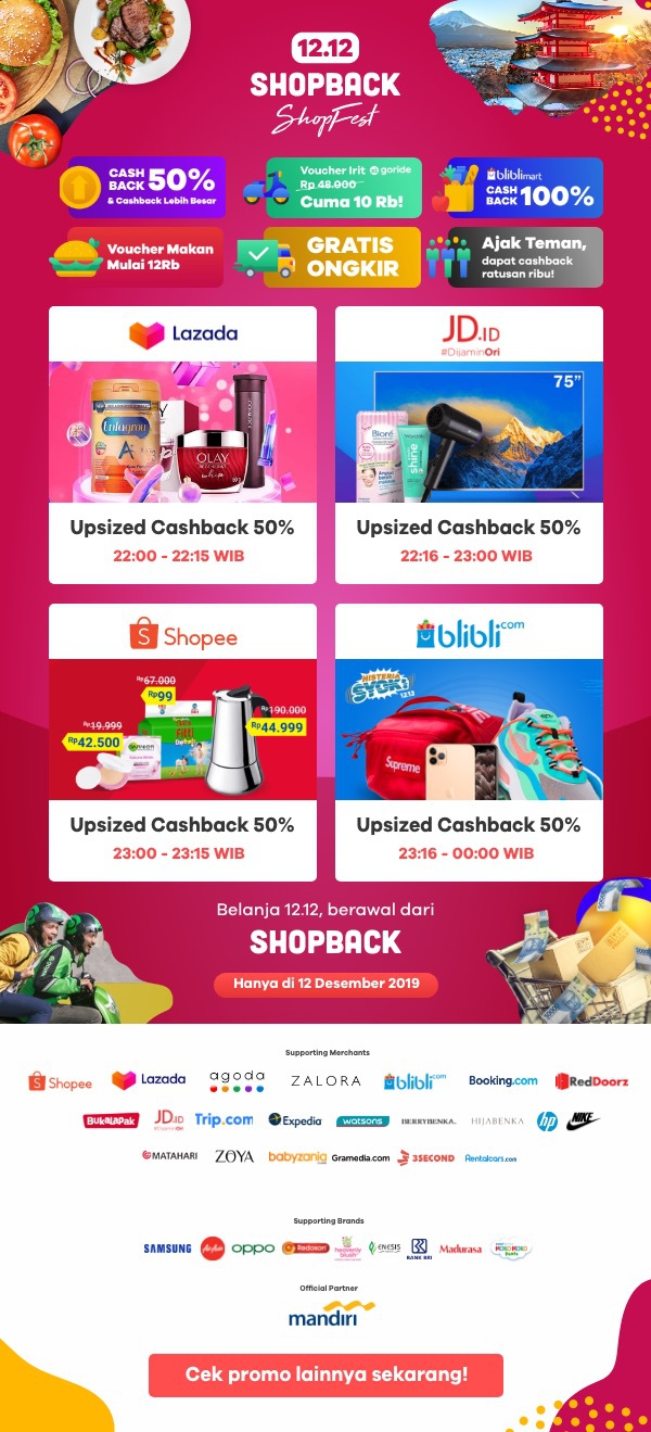 Belanja 12.12, berawal dari ShopBack! Upsized Cashback 50%