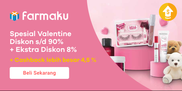Farmaku Spesial Valentine diskon s/d 90% + Esktra 8%