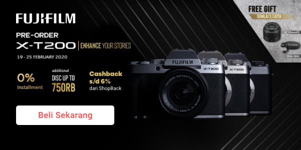 Pre-Order Fujifilm X-T200 Diskon s/d 750rb + Cashback s/d 6%