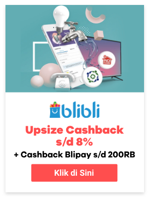 Blibli upsized cashback s/d 8% (sebelumnya s/d 6%)