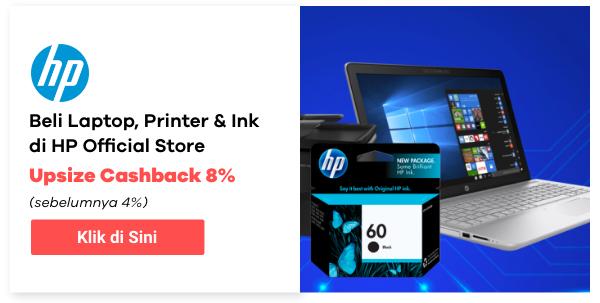 Beli laptop HP, Printer & Ink di HP Official Store cashback 8% (sebelumnya 4%