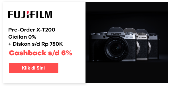 Pre-Order Fujifilm X-T200 cicilan 0% + diskon s/d 750K