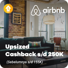 Airbnb Cashback 250rb (sebelumnya 155rb)