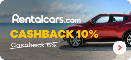 Rentalcars cashback 10%% (seblumnya 6%)