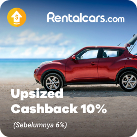 Rentalcars cashback 10% (seblumnya 6%)