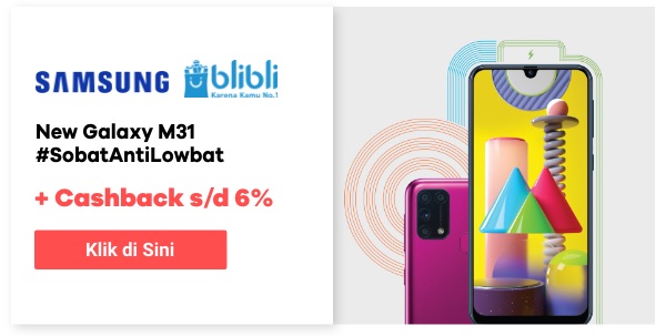 Samsung Galaxy M31 + Cashback s/d 6%