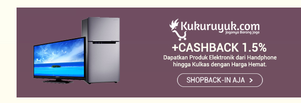 Promo Kukuruyuk.com - Cashback 1.5%