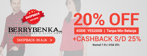 Promo Berrybenka - Ekstra Diskon 20% OFF Tanpa Min Pembelian (KODE:YES20SB)