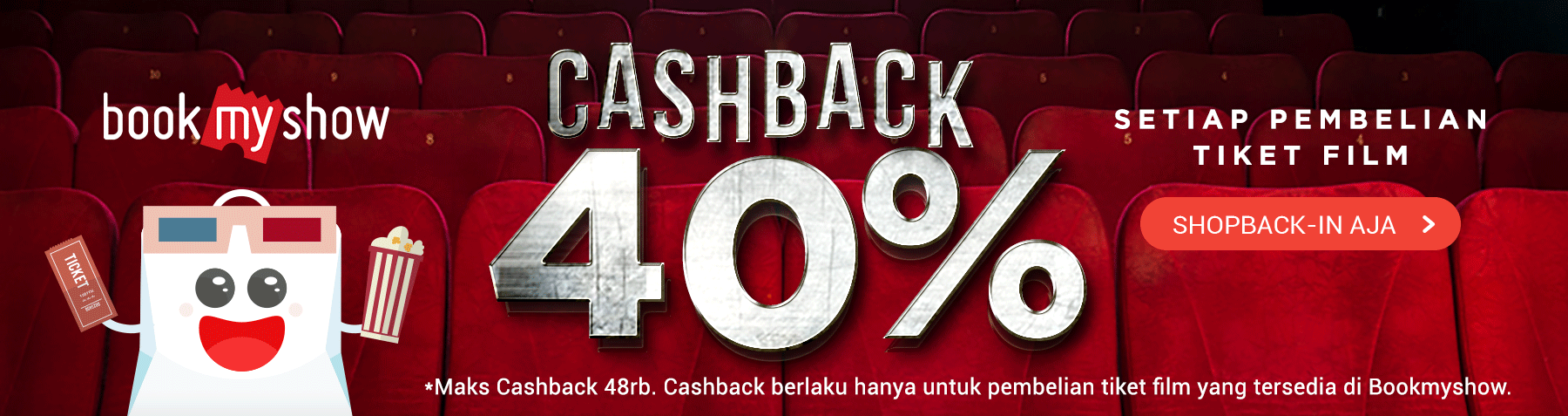 Promo Bookmyshow - Ekstra Cashback 40%