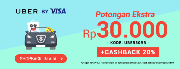 Promo Uber - Potongan Rp 30.000 (KODE: UBER30RB)