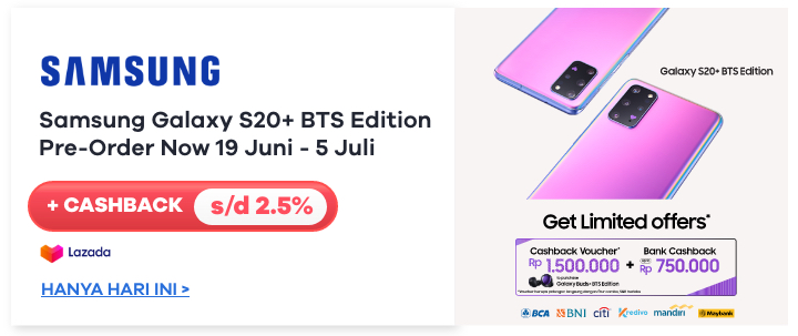 Pre Order Samsung Galaxy S20+ BTS Edition 19 Juni - 5 Juli