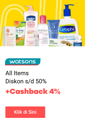 All Items Diskon s/d 50% + Cashback 4%