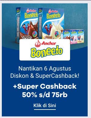 Nantikan 6 Agusts Promo Diskon & Super Cashback! + Super Cashback 50% s/d 75rb