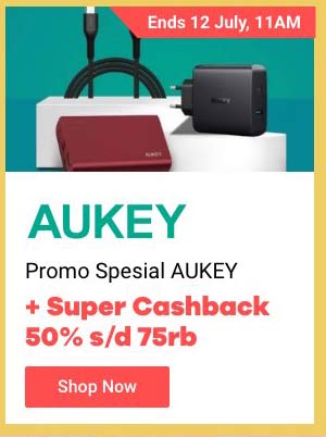 Promo Spesial AUKEY + Super Cashback 50% s/d 75rb