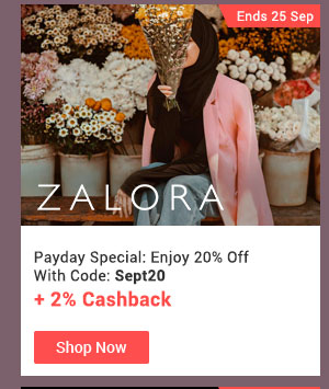 ZALORA Payday Special: Enjoy 20% Off With Code Sept20 + 2% Cashback