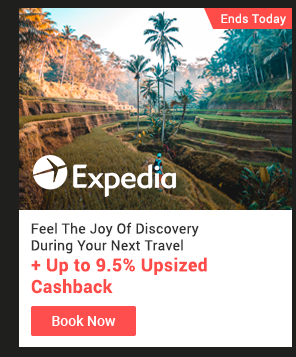 Expedia + Up to 9.5% Upsized Cashback