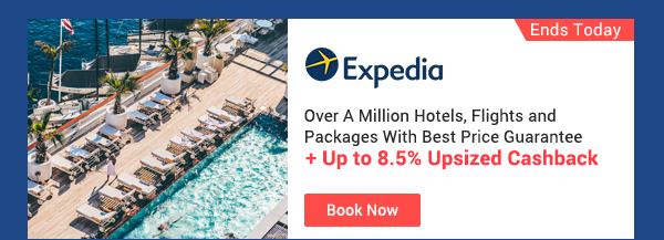 Expedia + Up to 8.5% Upsized Cashback