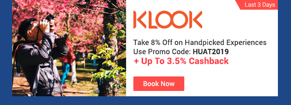 Klook + Up to 3.5% Cashback