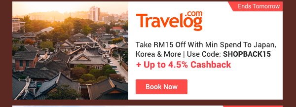 Travelog + Up to 4.5% Cashback