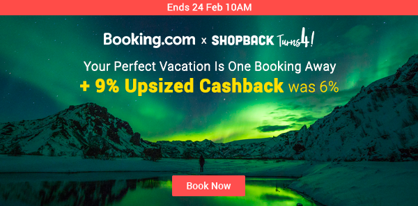 Booking.com + 9.5% Upsized Cashback