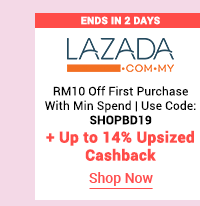 Lazada + Up to 14% upsized cashback 