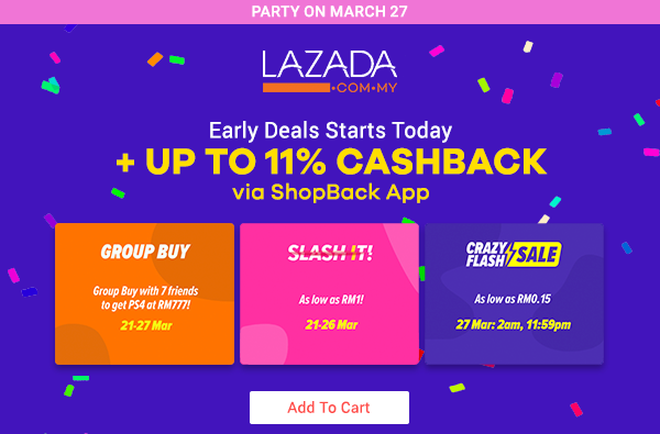 LAZADA Early Bday Deals start today